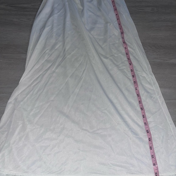 White vintage nylon lace maxi slip skirt medium - Picture 7 of 9